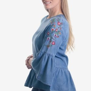 Beachlunchlounge collection denim bellsleeve shirt